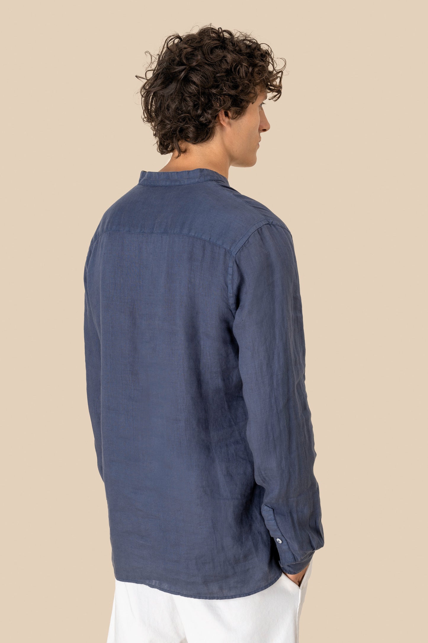 Camisa Lino cuello mao