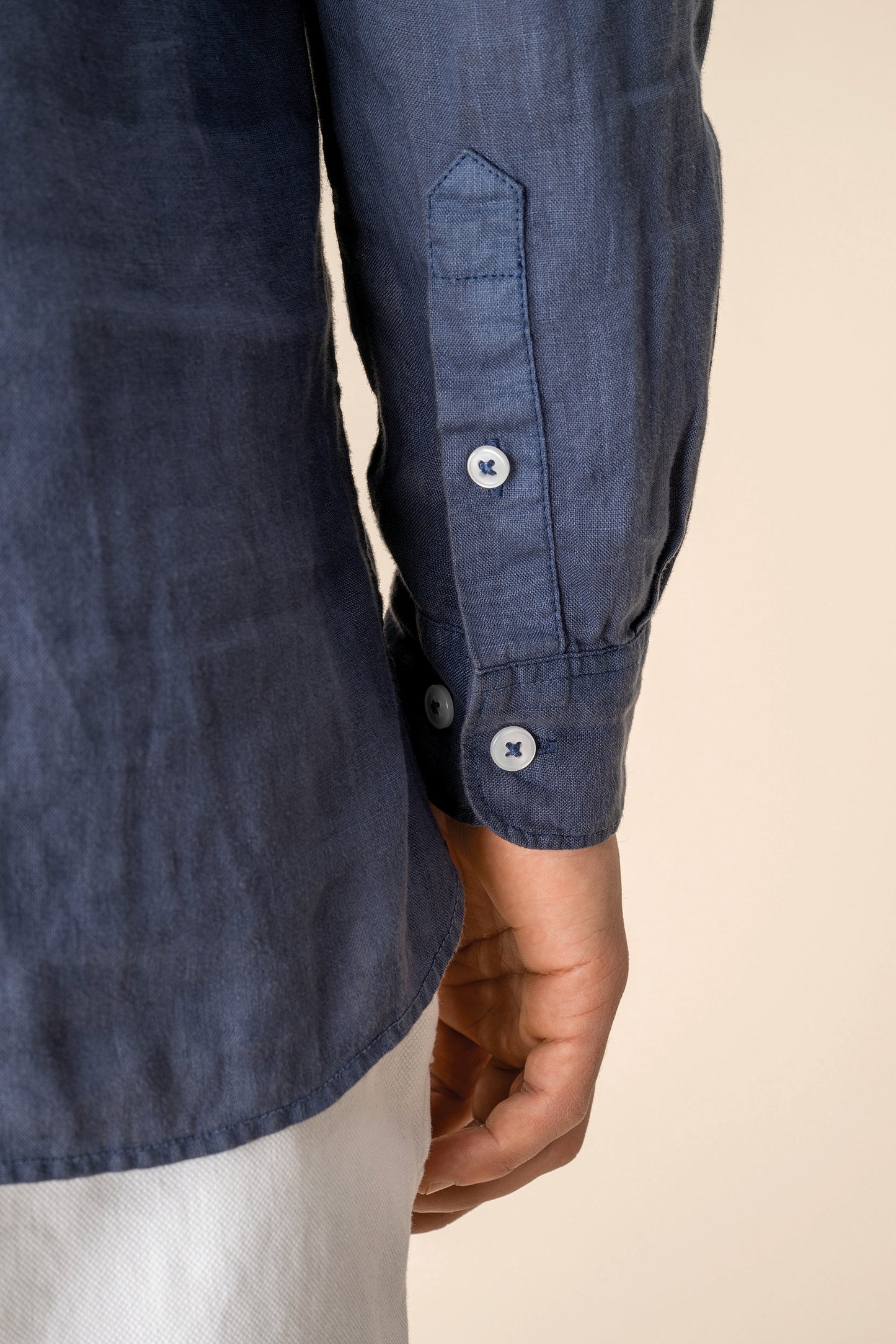 Camisa Lino cuello mao