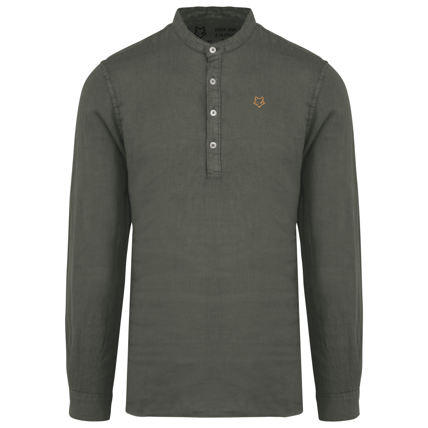 Camisa Lino cuello mao organic Kaky