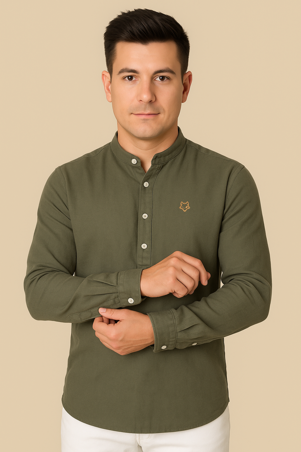 Camisa Lino calidad premium bordada