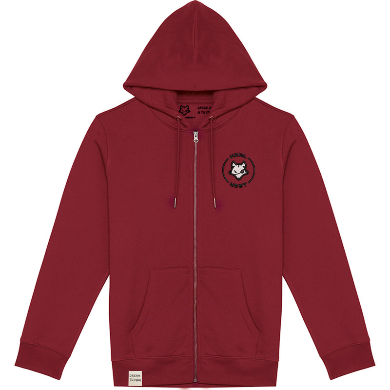 Sudadera Cremallera Capucha Luna Nueva Bordado