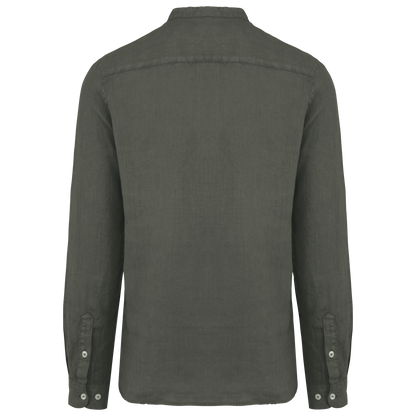 Camisa Lino cuello mao kaky