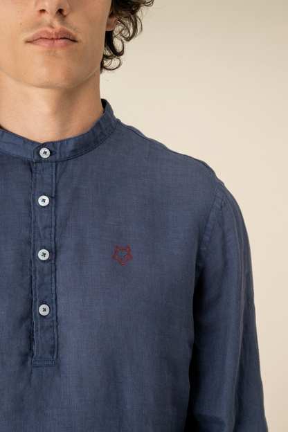 Camisa Lino cuello mao