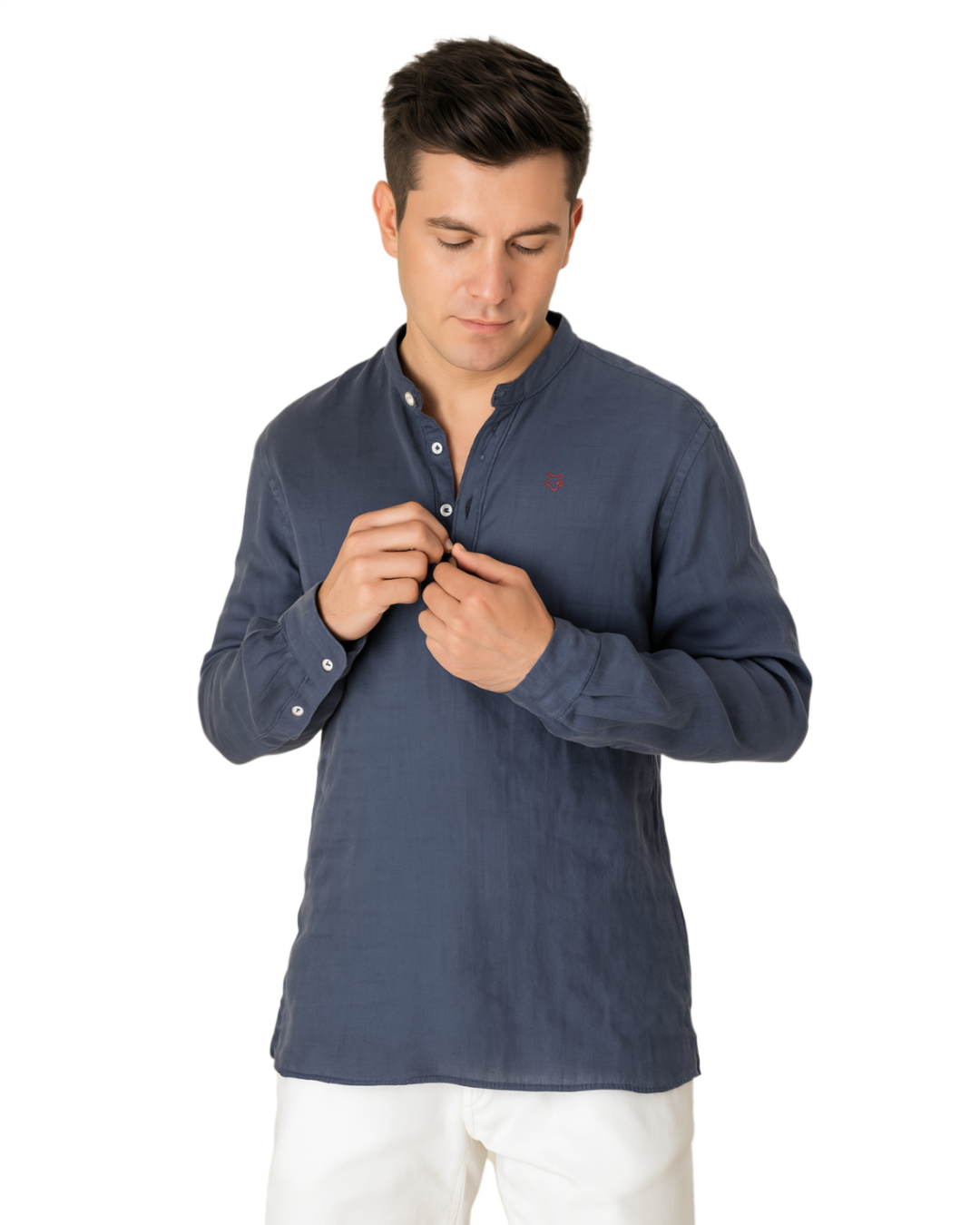 Camisa Lino cuello mao