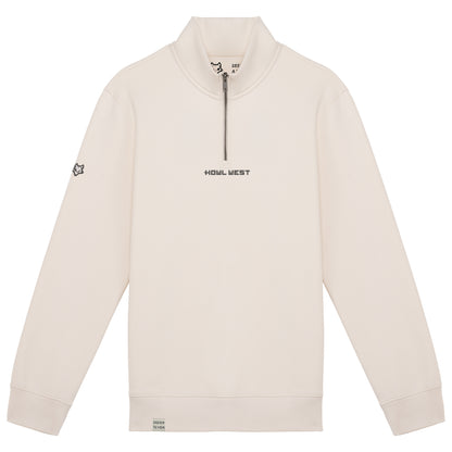 Sudadera ecorresponsable de cuello alto con cremallera bordado en hombro - Howl West