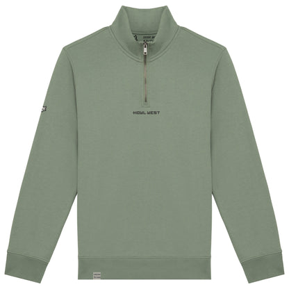 Sudadera ecorresponsable de cuello alto con cremallera bordado en hombro - Howl West