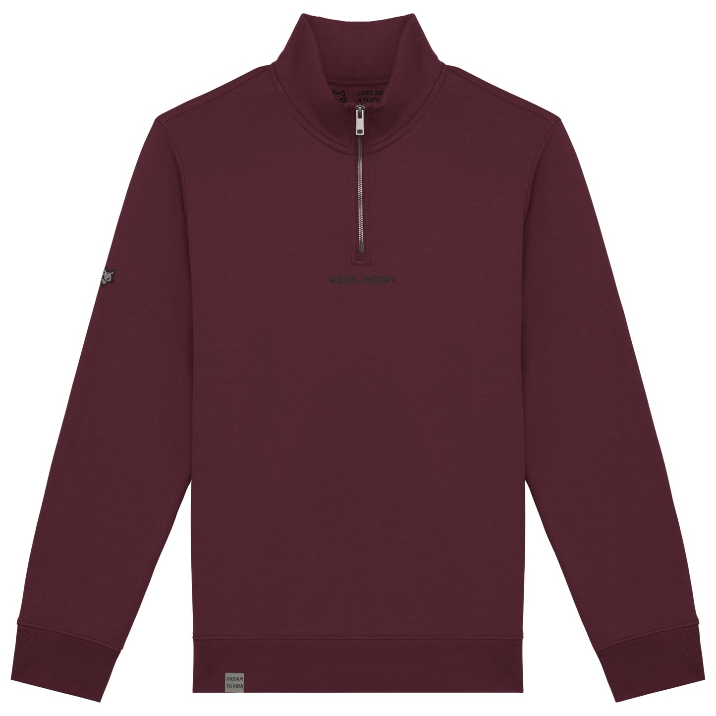 Sudadera ecorresponsable de cuello alto con cremallera bordado en hombro - Howl West